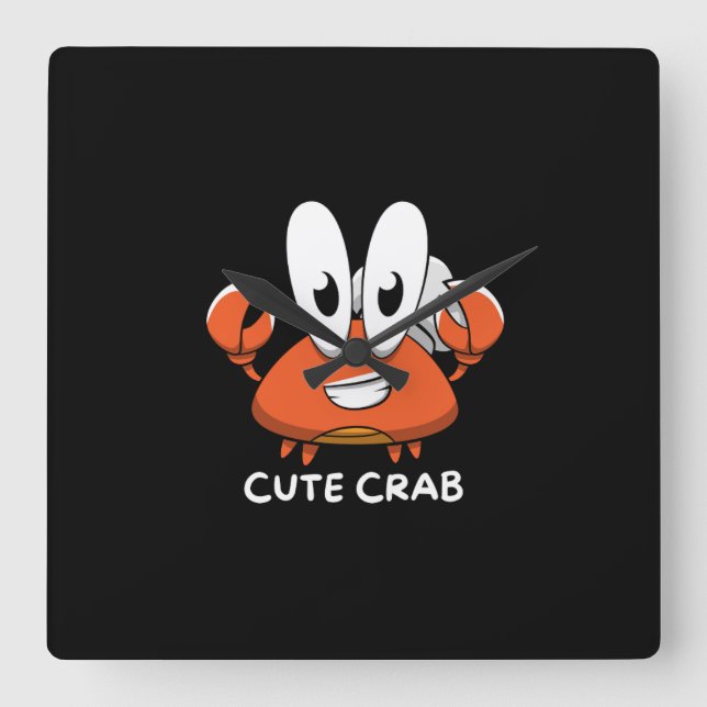 Crabtastic Cutie. Fyrkantig Klocka (Framsida)