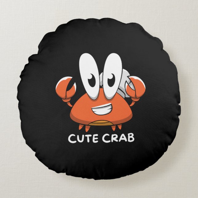 Crabtastic Cutie. Rund Kudde (Framsidan)