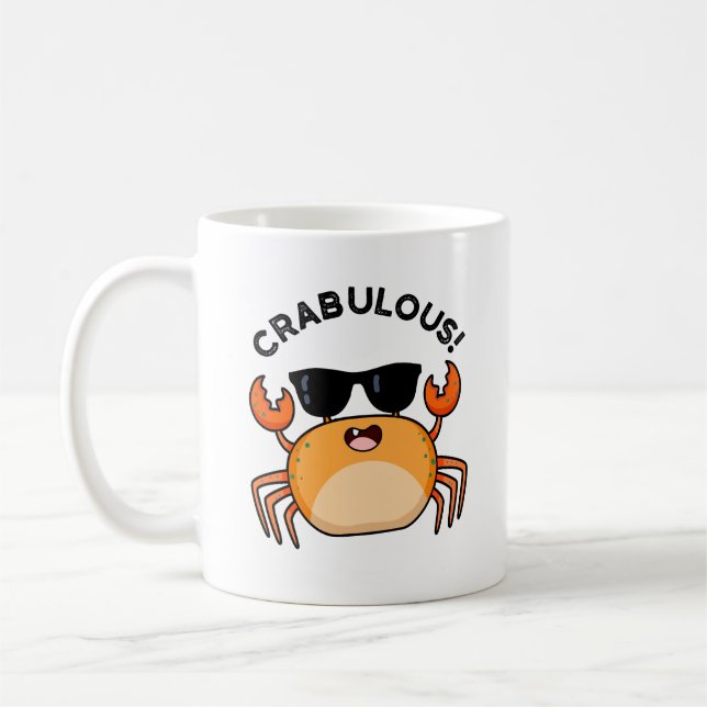 Crabulous Funny Crab Pun Kaffemugg (Vänster)
