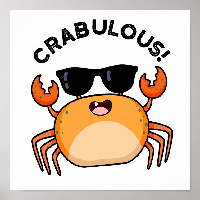 Crabulous Funny Crab Pun Poster (Framsidan)