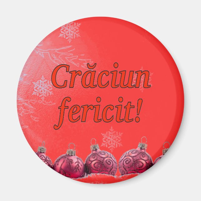 Crăciun fericit! God jul på rumänska rf Magnet (Framsidan)
