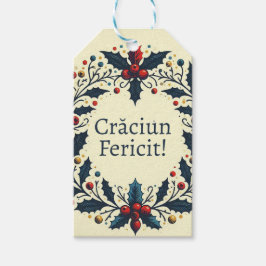 Craciun fericit - Rumänska - Mos craciun wreat Presentetikett