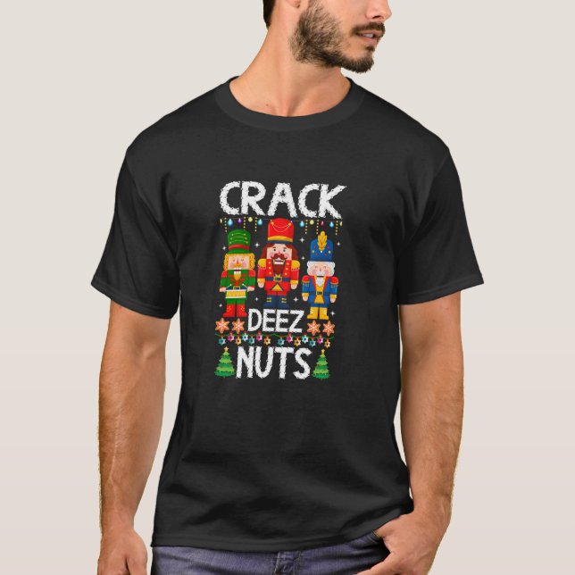 Crack Deez Nöt Funny Ugly Sweater jul T Shirt (Framsida)