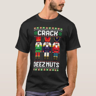Crack Deez Nöt Nutcracker Nöt Julafton Pajama Matc T Shirt