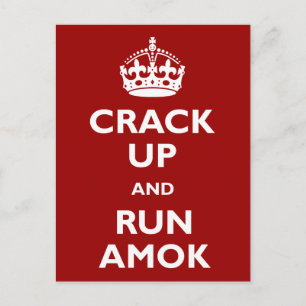 Crack Up och Springa Amok Vykort