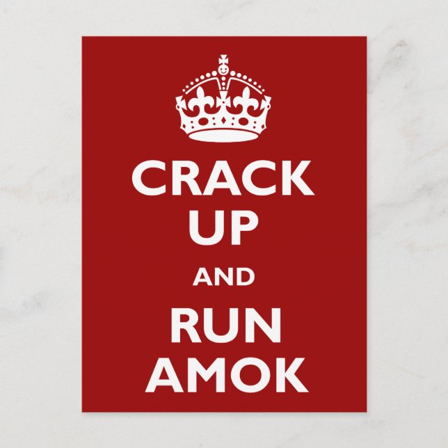 Crack Up och Springa Amok Vykort (Framsida)