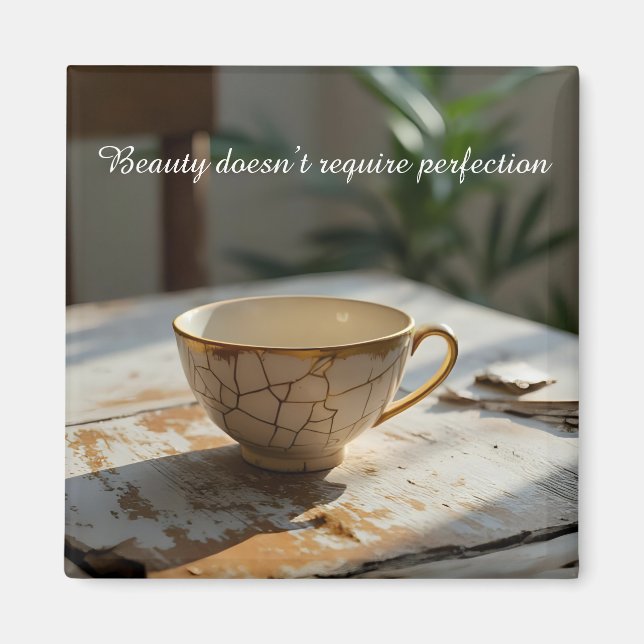 cracked broken teacup inspirational Magnet (Framsidan)