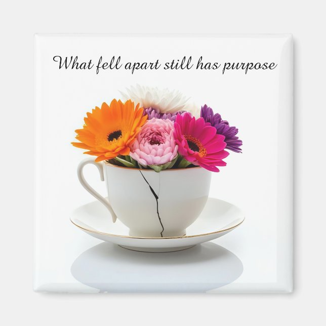 cracked broken teacup inspirational Magnet (Framsidan)