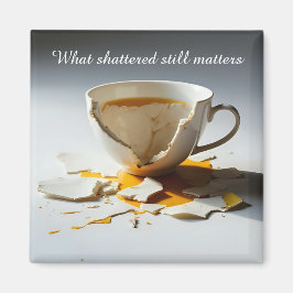 cracked broken teacup inspirational  Magnet
