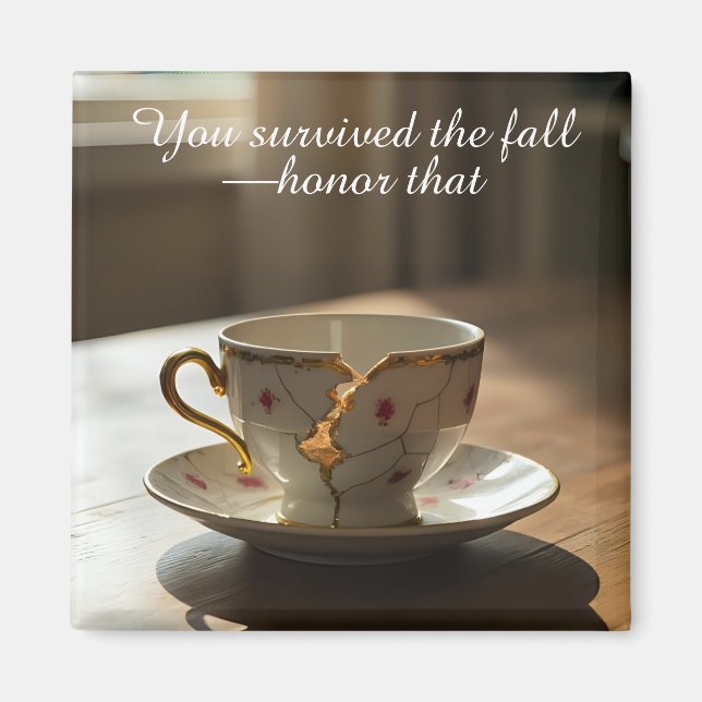 cracked broken teacup inspirational Magnet (Framsidan)