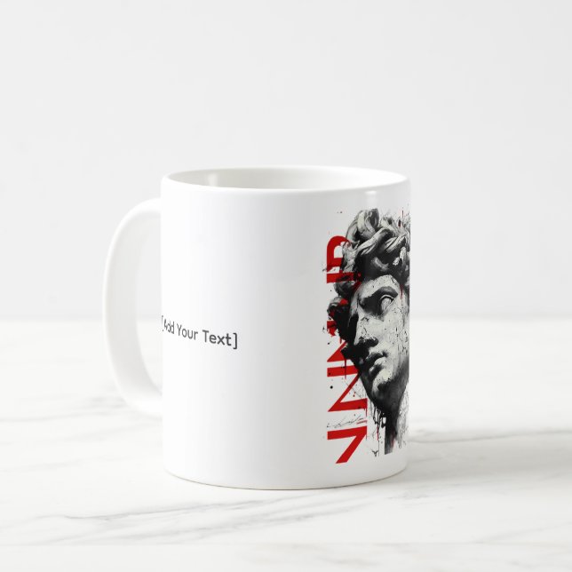 Cracked Classical Bust Trash Polka Art Mug Kaffemugg (Framsida vänster)