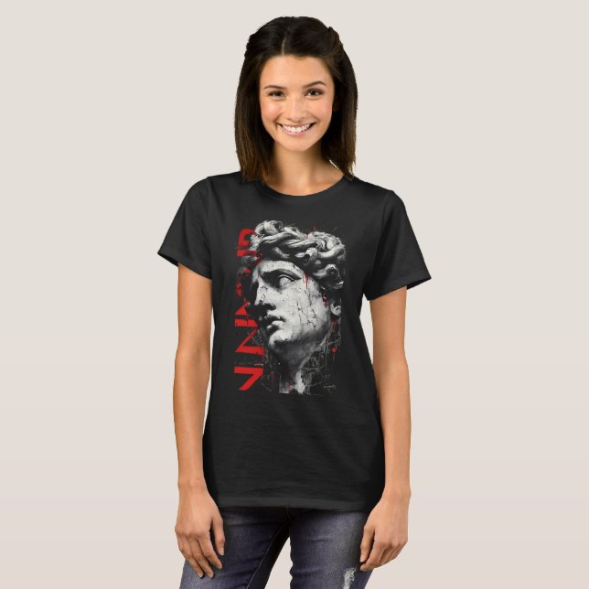 Cracked Classical Bust Trash Polka Dam-T-Shirt T Shirt (Hel framsida)
