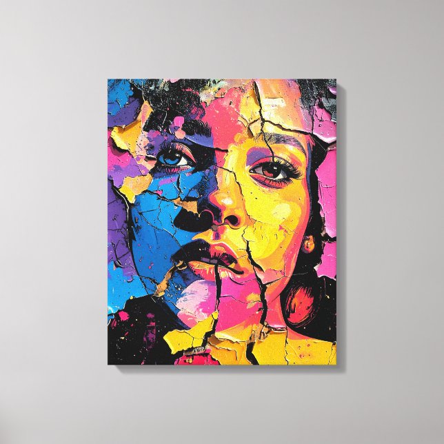 Cracked Paint Mural Beauty Skin Deep Canvastryck (Framsida)