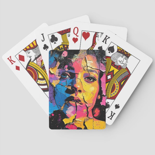 Cracked Paint Mural Beauty Skin Deep Casinokort (Baksidan)