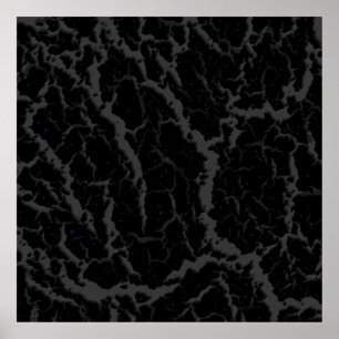 Cracked Space Lava - Black Poster