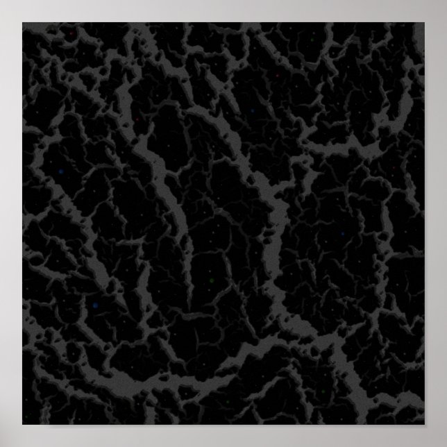 Cracked Space Lava - Black Poster (Framsidan)