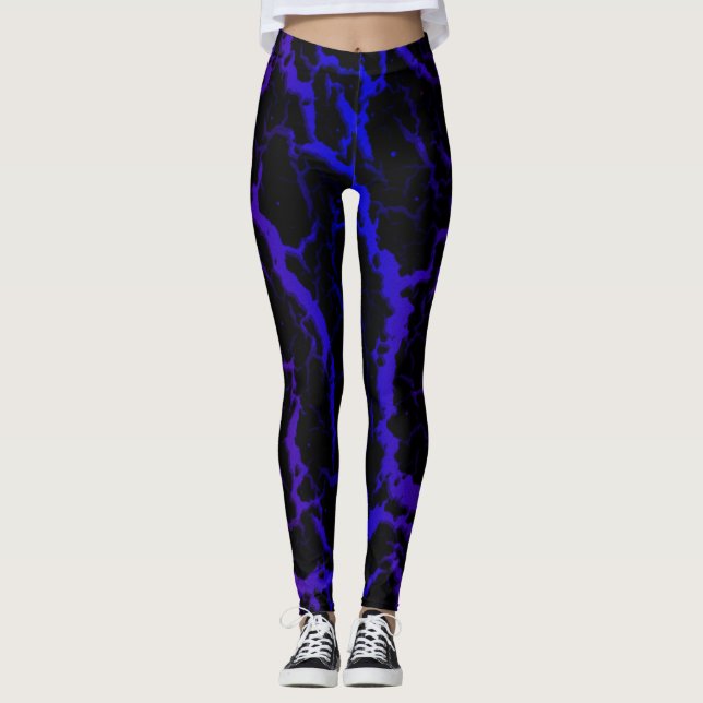 Cracked Space Lava - Purple/Blue Leggings (Framsida)