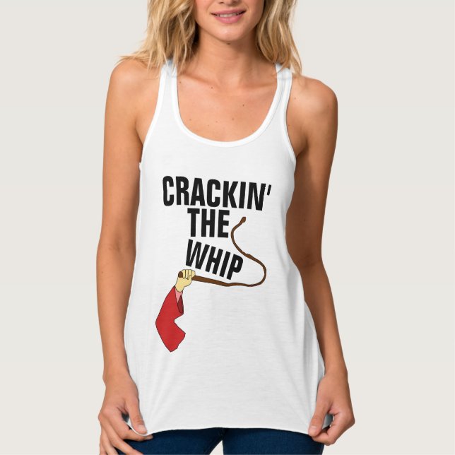 CRACKIN'THE WHIP, FUNNY CHEF T-Shirts Linne Med Racerback (Framsida)