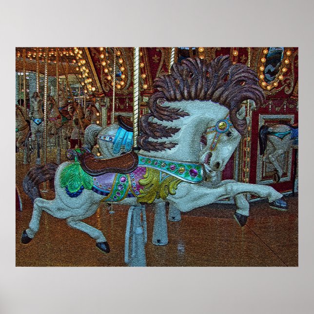 Crackle Merry-Go-Round Horse Poster (Framsidan)