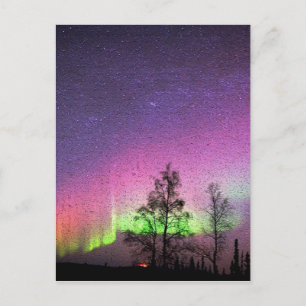 Crackle Struktur Art NordLjus Himmel Alaska Vykort