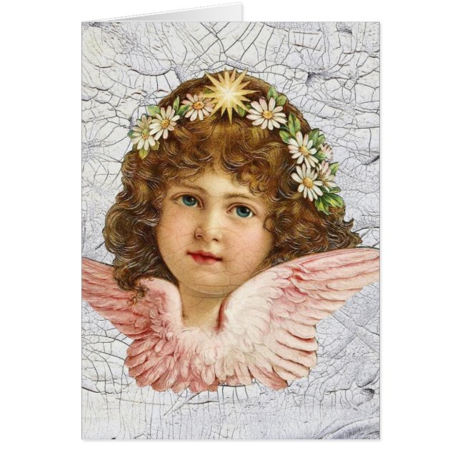 Crackled Angel Hälsningskort (Framsidan)