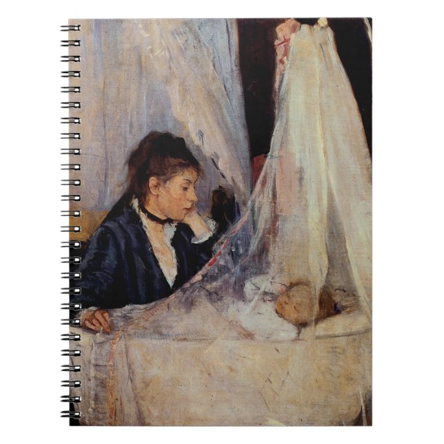 Cradle by Berthe Morisot Anteckningsbok Med Spiral (Framsidan)
