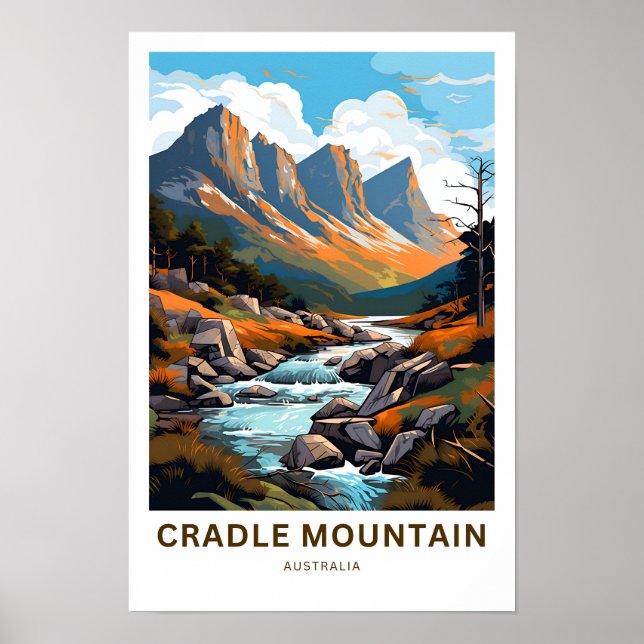 Cradle Mountain Australia Travel Print Poster (Framsidan)