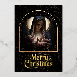 “Cradled in Divine Light” Foil Holiday Card