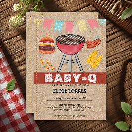 Craft Baby Q Grill Baby Shower Inbjudningar