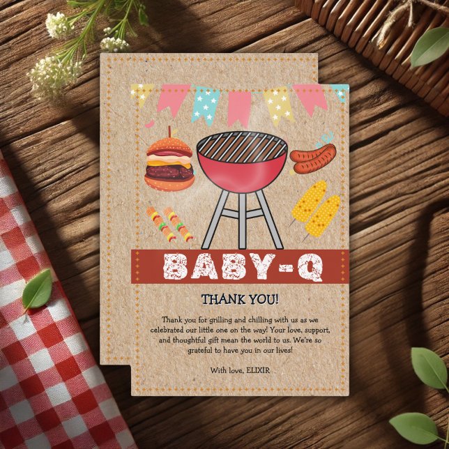 Craft Baby Q Grill Baby Shower Tack Kort (Skapare uppladdad)