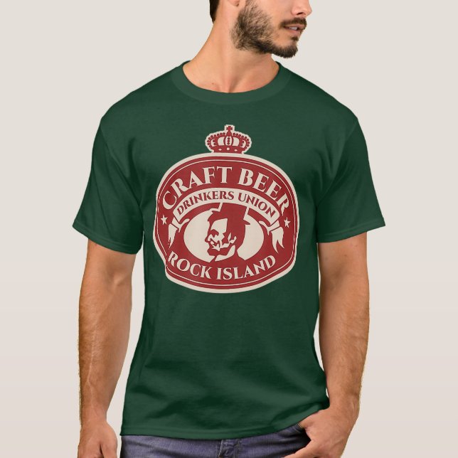 Craft Beer Älskare - ön Illinois Sten T Shirt (Framsida)