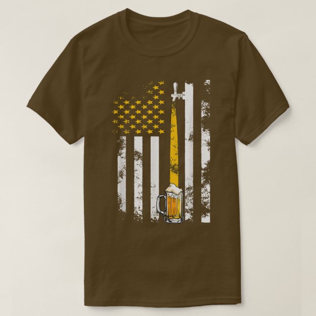 Craft Beer American Flag Usa , 4th July Brewery  T Shirt (Design framsida)