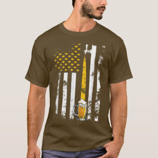 Craft Beer American Flag Usa , 4th July Brewery T Shirt