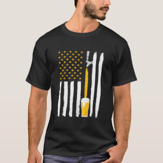 Craft Beer American Flag Usa 4Th July Brewery T Shirt