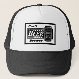 Craft Beer Brewer - Black & White Can med stjärno Truckerkeps