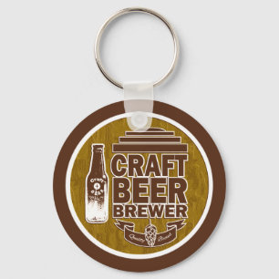 Craft Beer Brewer Brown Nyckelring