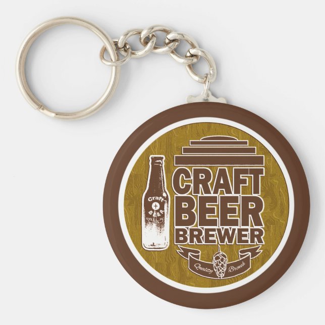Craft Beer Brewer Brown Nyckelring (Framsidan)