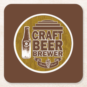 Craft Beer Brewer Underlägg Papper Kvadrat