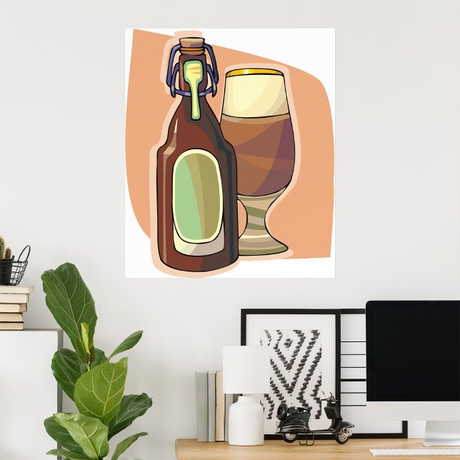 Craft Beer Flaska och Glass Rustic Brewery Poster (Skapare uppladdad)
