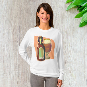 Craft Beer Flaska och Glass Rustic Brewery T Shirt