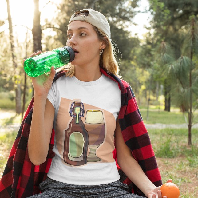 Craft Beer Flaska och Glass Rustic Brewery T Shirt (Skapare uppladdad)