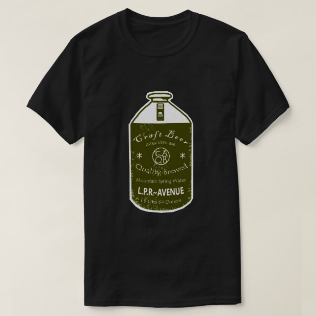Craft Beer-Growler Jug Grönt White T Shirt (Design framsida)