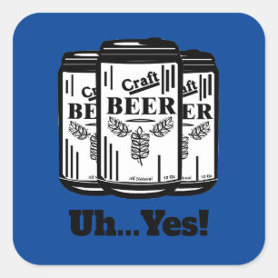 Craft Beer kan.. ja! Fyrkantigt Klistermärke