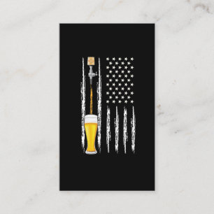 Craft Beer Kärlek American Flagga USA 4 juli Brew Visitkort