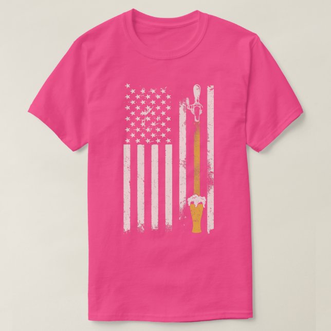 Craft Beer på amerikanska Flagga T Shirt (Design framsida)