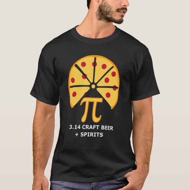Craft Beer Pi Funny Mathematics Gift for Math Nerd T Shirt (Framsida)