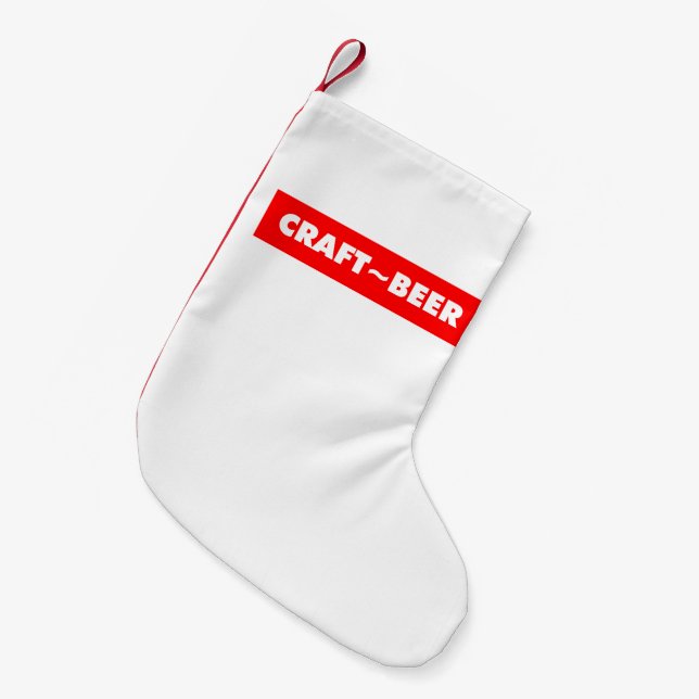 Craft Beer Red on White Liten Julstrumpa (Framsidan (Hängande))