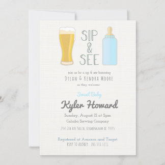 Craft Beer Sip & See Pojke Shower-inbjudan Inbjudningar