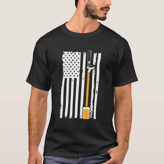 Craft Beer USA flagga American Patriot Drink Beer  T Shirt (Framsida)
