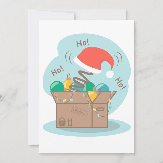 Craft box med julklapp och dekoration inbjudningar (Framsida)